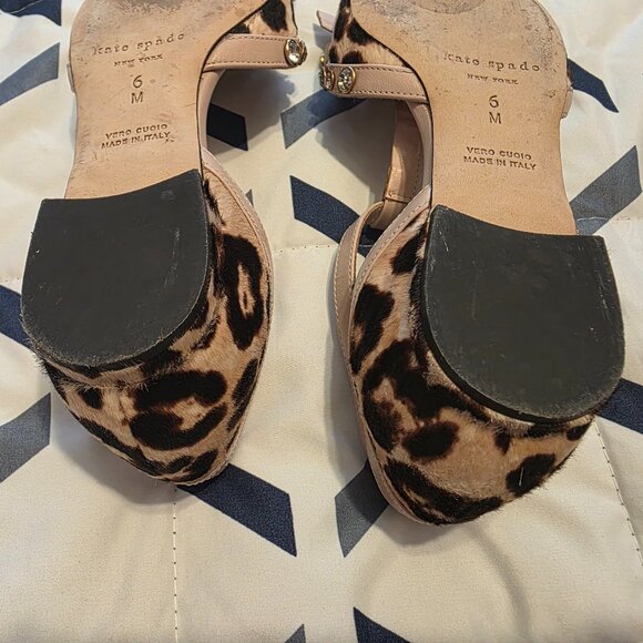 Kate Spade Flats Becca T-Strap Flats in Leopard Print Size 6 - Picture 9 of 9